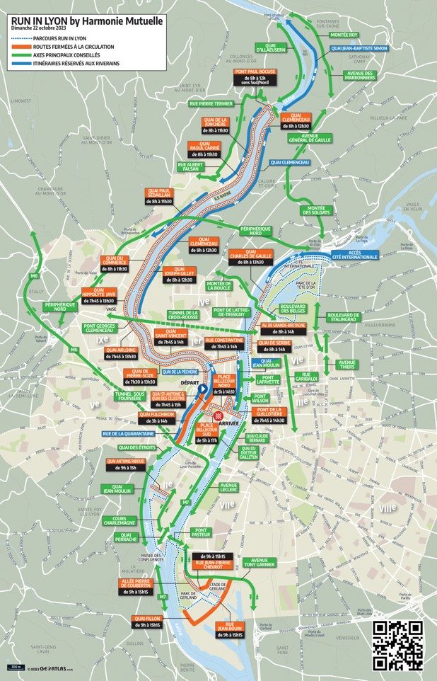run in lyon 2023 routes fermées à la circulation