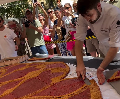 record monde thomas dura tarte à la praline rose